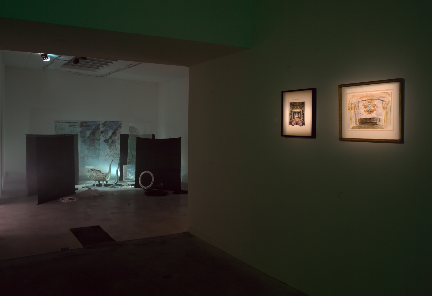 Installation view of works by Karen Kilimnik