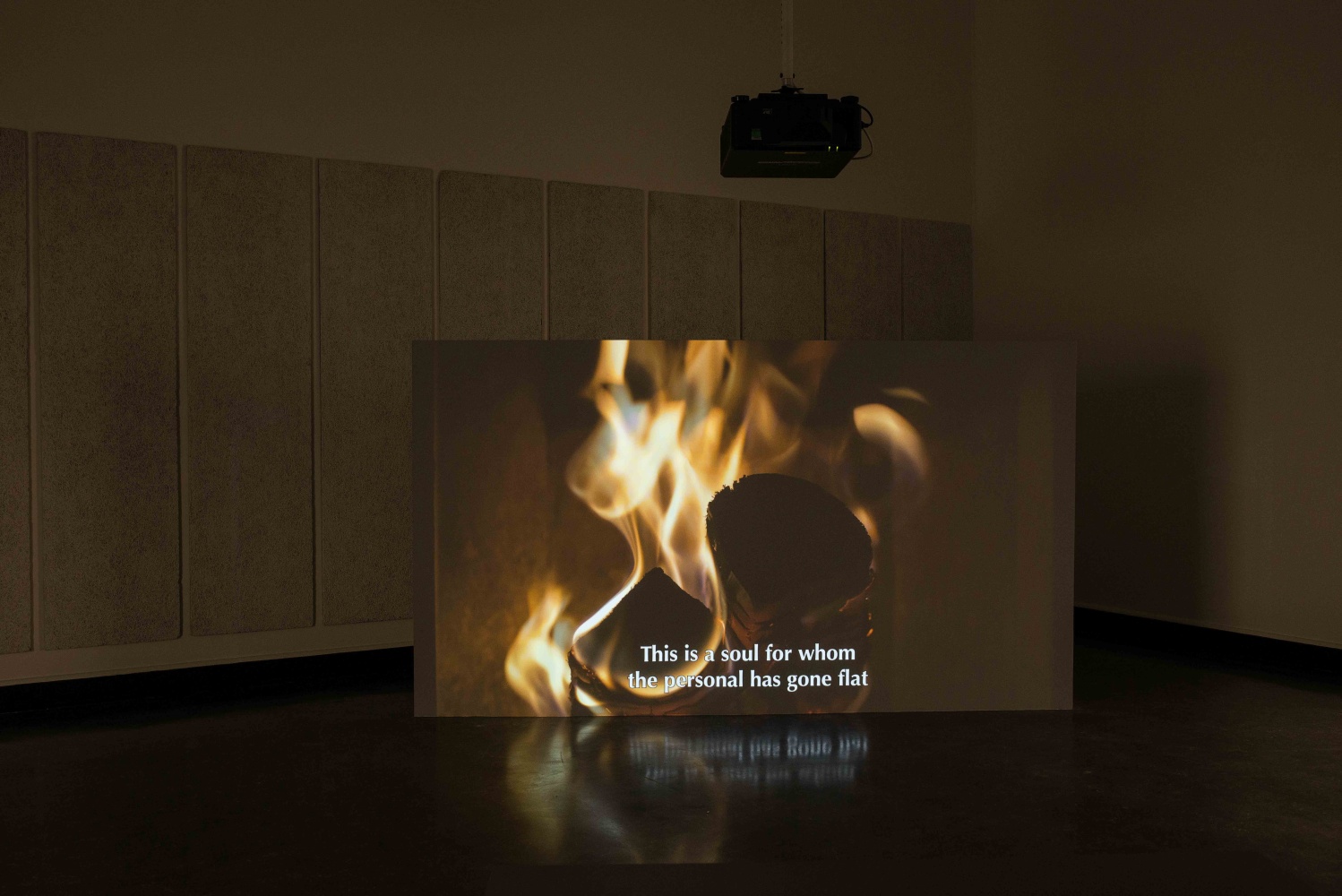 Installation view of video installation by Torbjørn Rødland