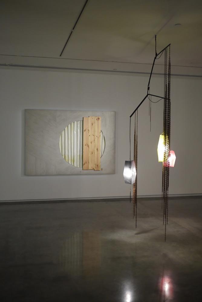 Installation view of sculptures by Martin Boyce