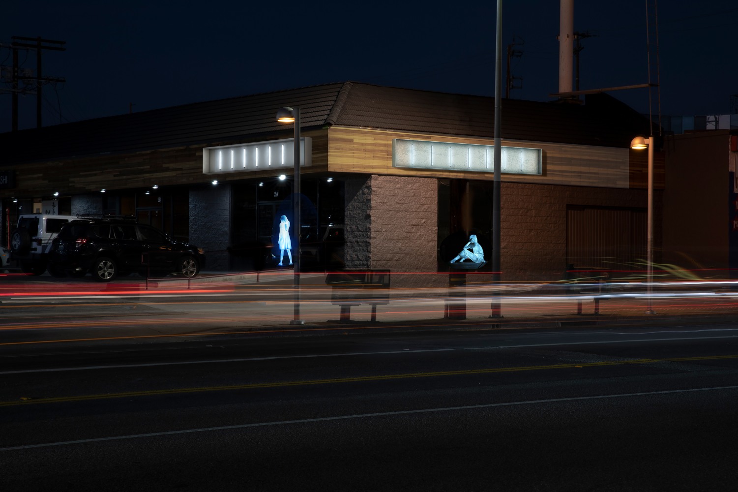 Installation view of Works by Doug Aitken
