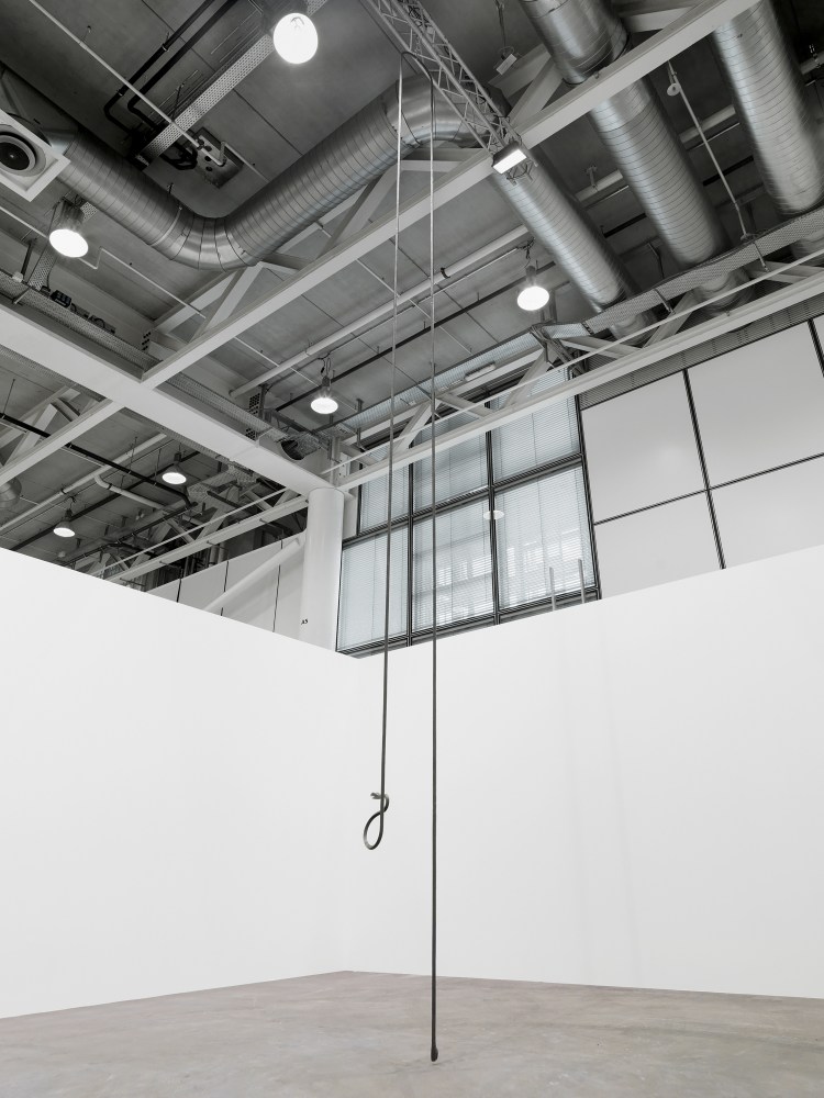 Installation view of sculpture by Valentin Carron