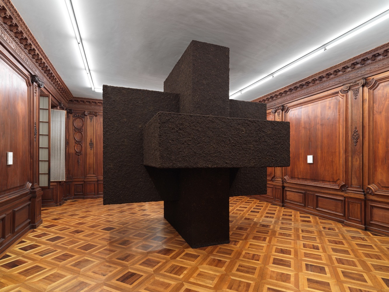 installation view of sculptures by Ugo Rondinone