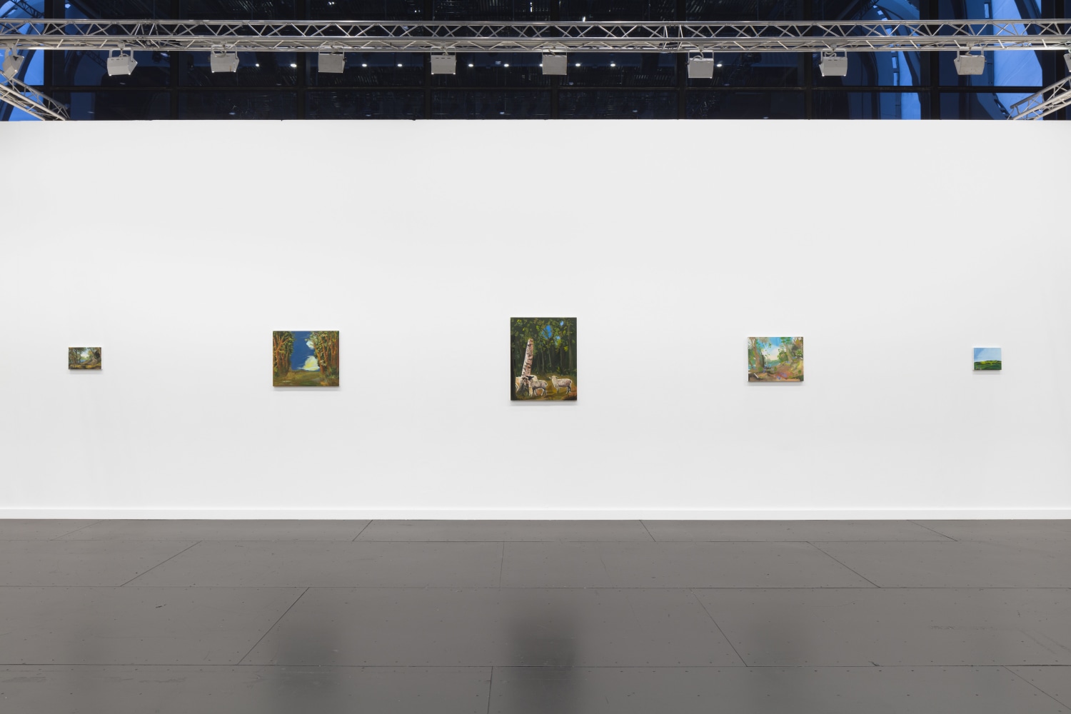 Installation view of paintings by Karen Kilimnik