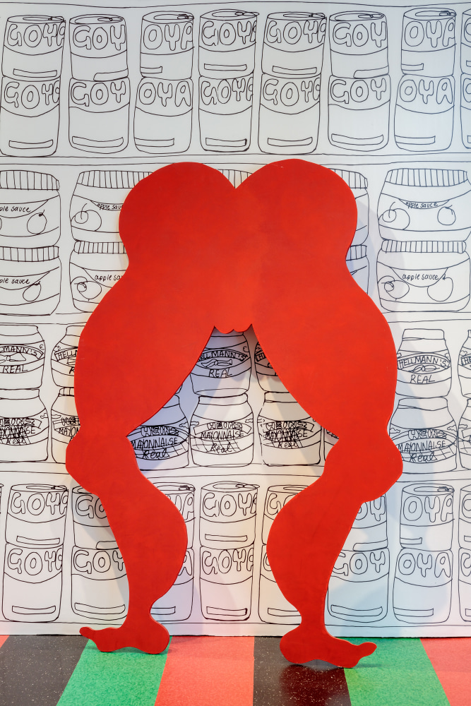 Installation view of sculpture by Tschabalala Self