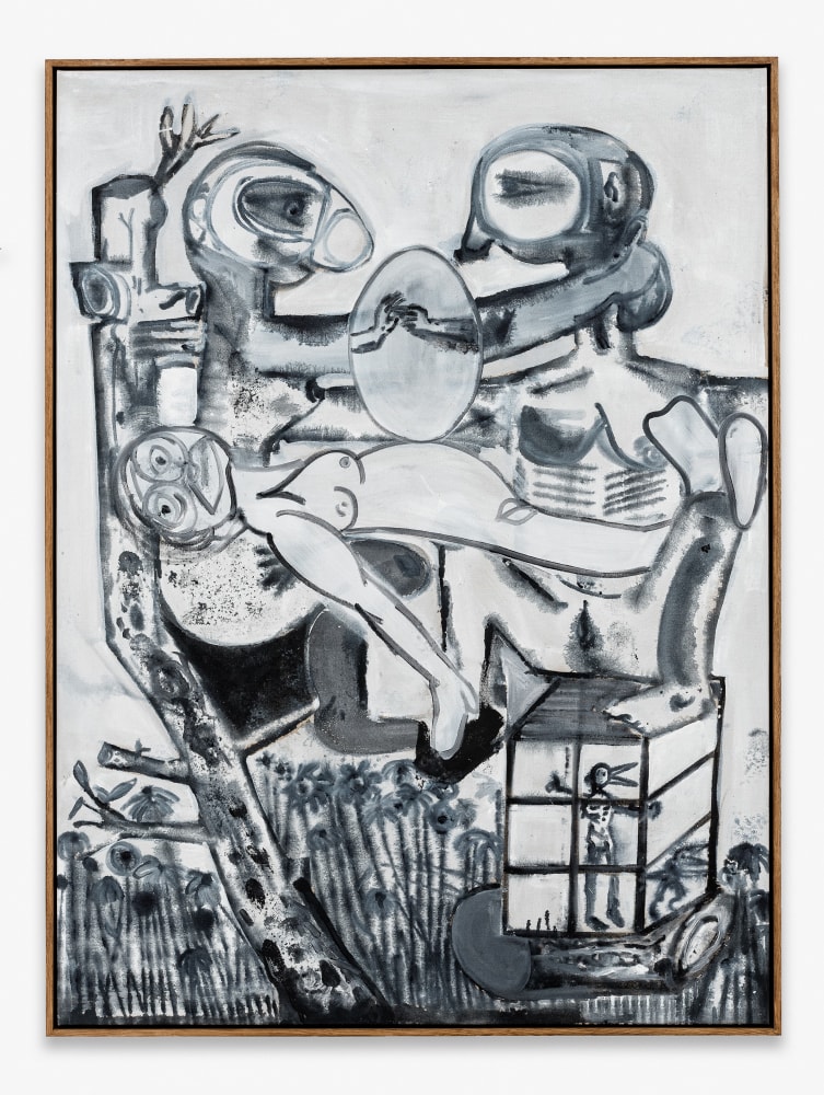 TRIPTYCH NR 1 2020 Mixed media on canvas; 3 parts Framed, each 203.5 x 153 x 6 cm / 80 1/8 x 60 1/4 x 2 3/8 in detail 2