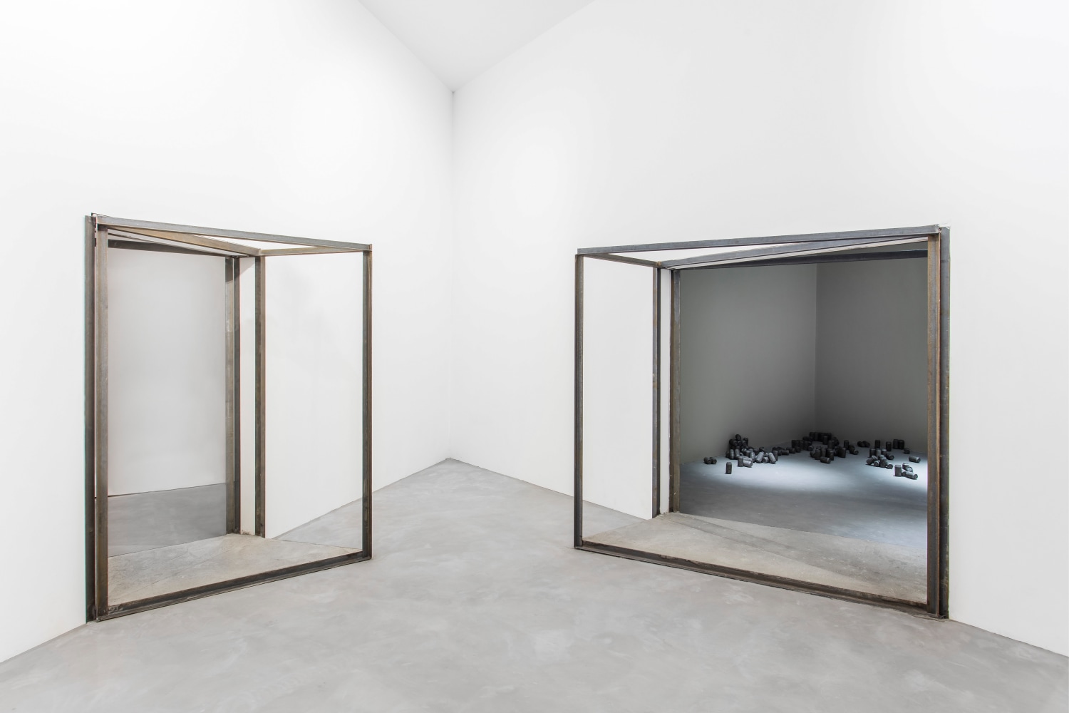 Installation view of sculpture by Oscar Tuazon