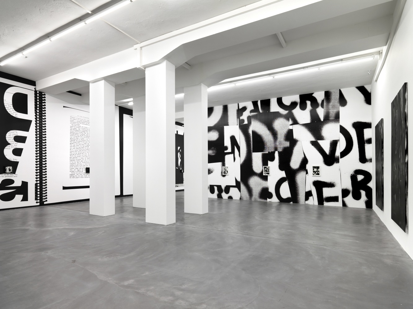 Installation view of Adam Pendleton wall-based works