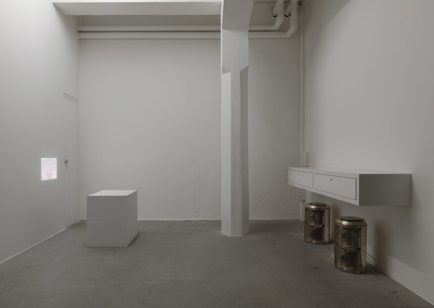 Installation view of Trisha Donnelly light and film installations