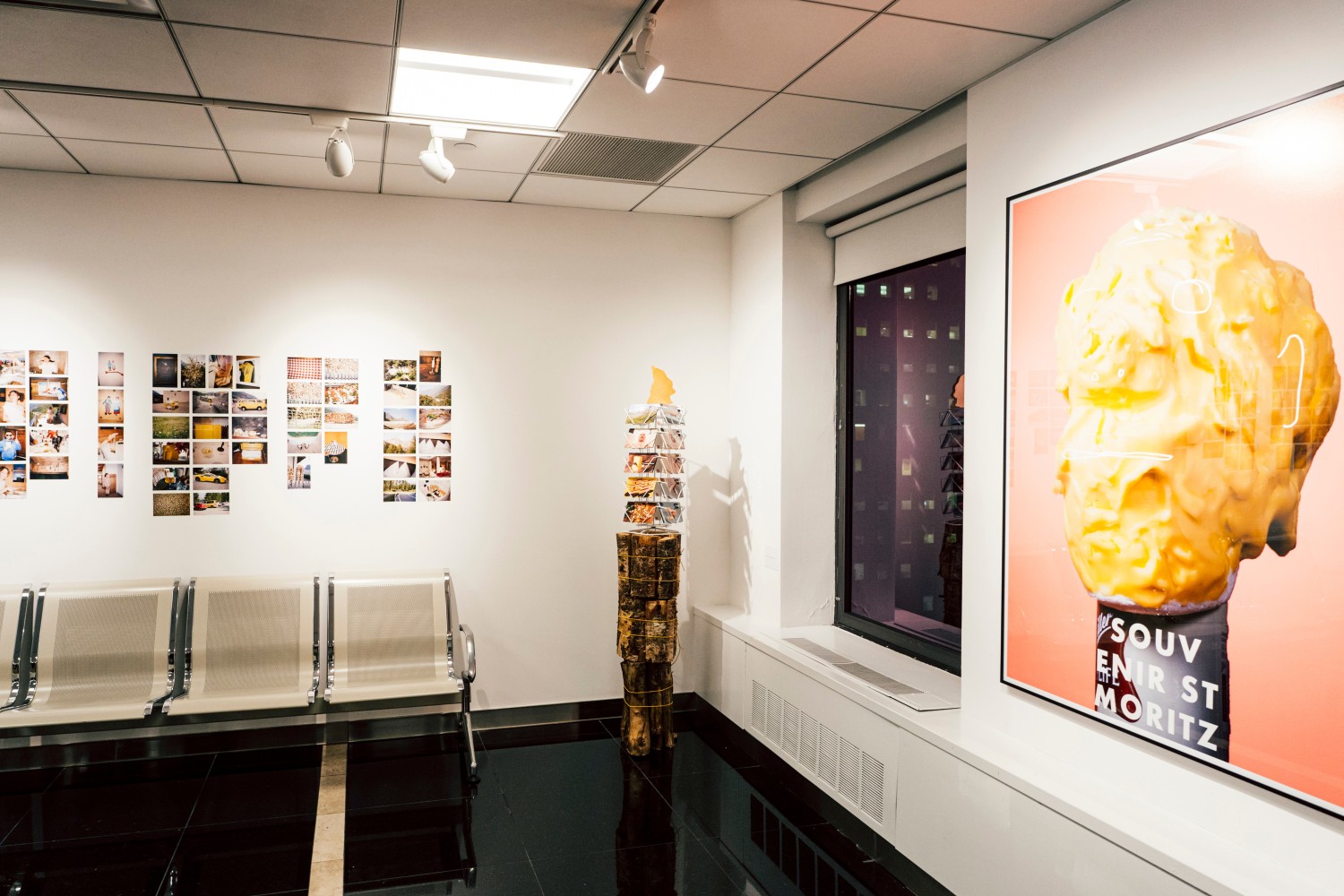 Installation view, Lucas Blalock, Souvenir Cinema, Swiss Consulate, New York, 2025