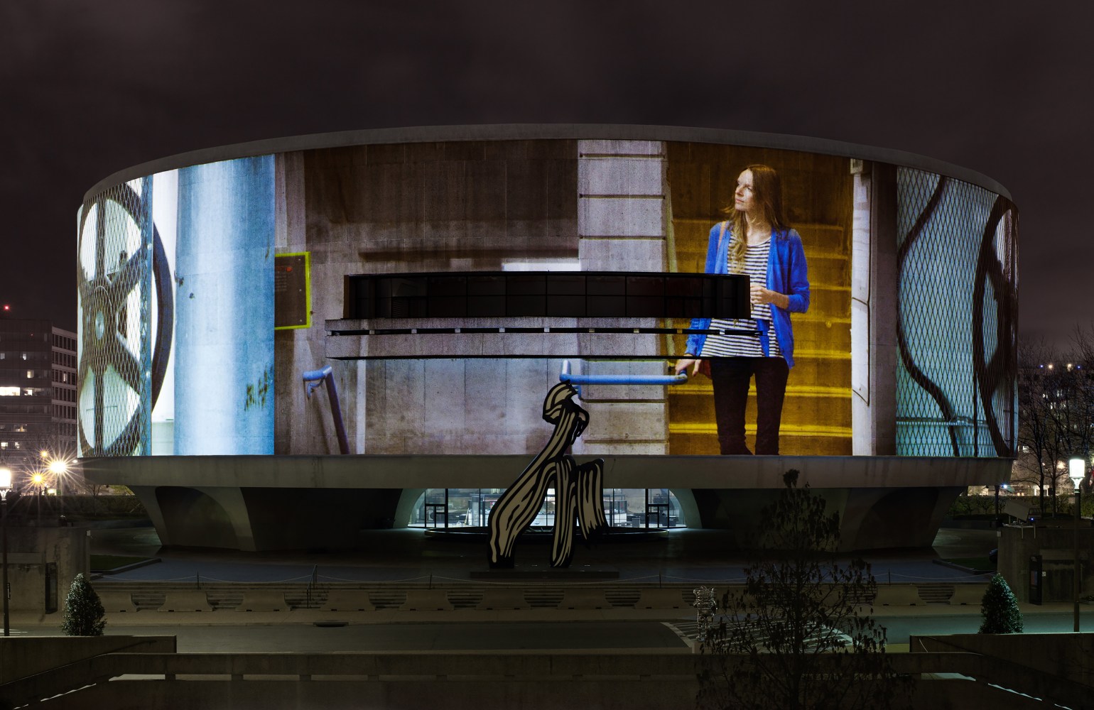 Installation view of living art installation by Doug Aitken
