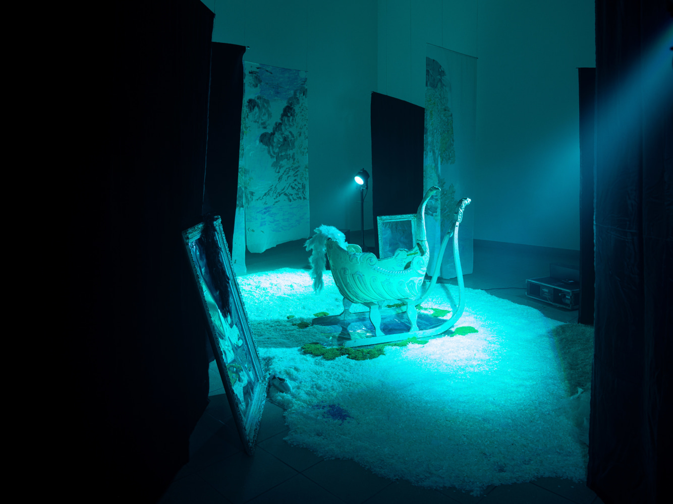 Installation view, Karen Kilimnik, Swan Lake, Kunsthaus Glarus, Glarus, 2023