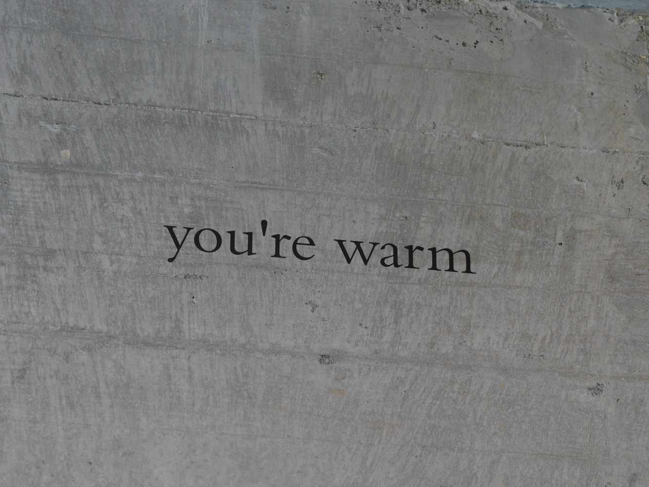 Douglas Gordon I AM HIDE 2007 Vinyl text in matt black on wall, Bembo font, lower case, 15 lines Letter height 3,8 cm