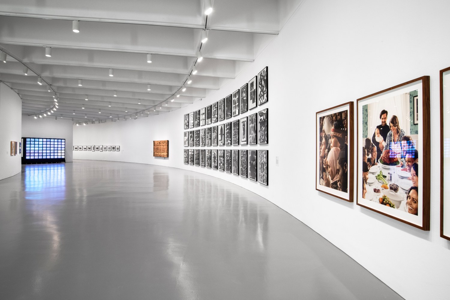 Installation view of paintings by Adam Pendleton