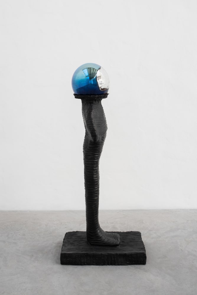 Jean-Marie Appriou Standing Astronaut II (opaline) 2020 Bronze, aluminum, glass 118 x 33 x 52 cm / 46 1/2 x 13 x 20 1/2 in