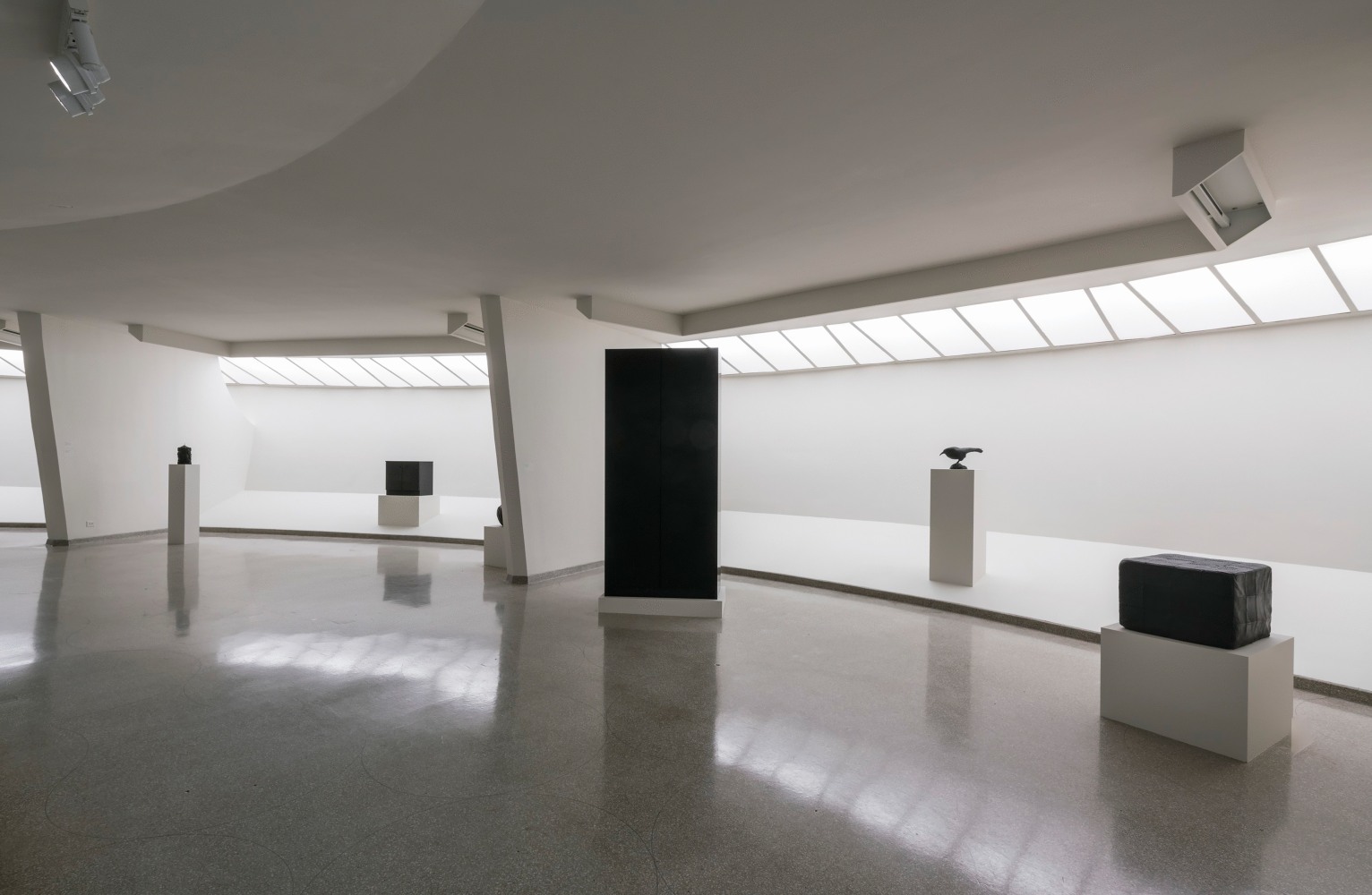 Installation view of sculptures by Peter Fischli and David Weiss