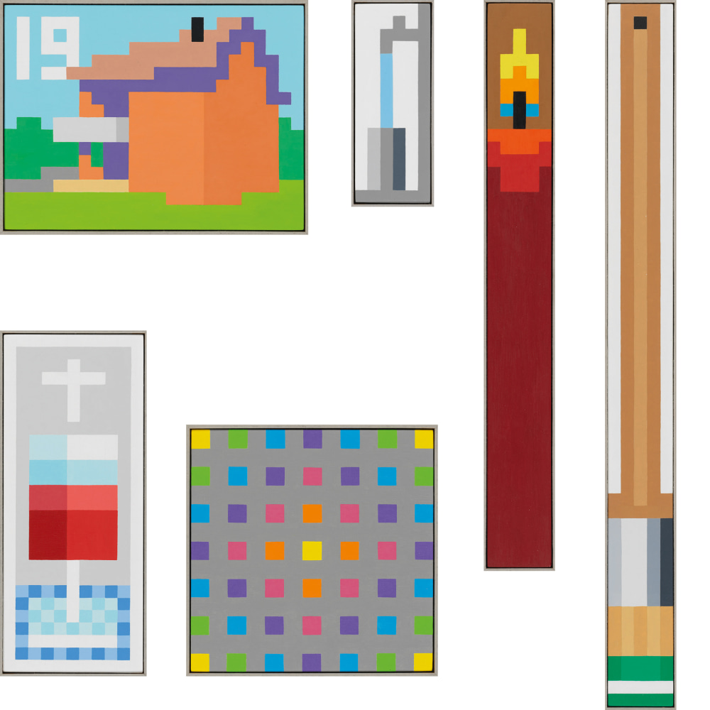 Image of six small paintings by Jean-Frédéric Schnyder