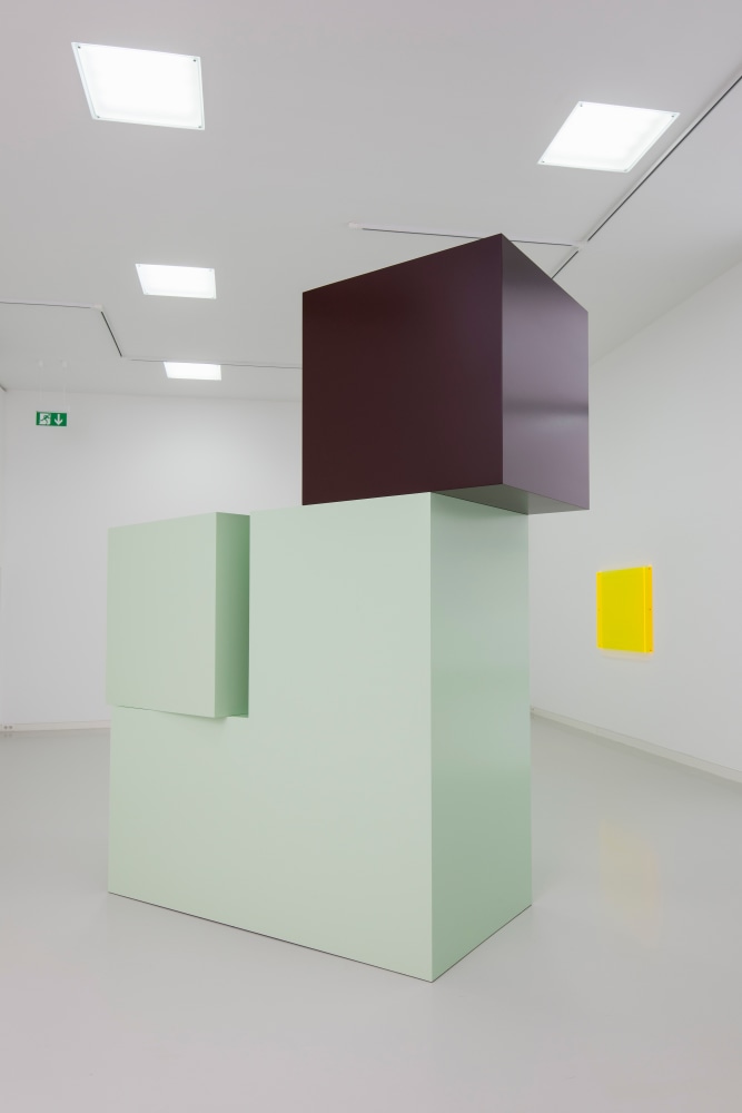 Installation view of wall works by Gerwald Rockenschaub