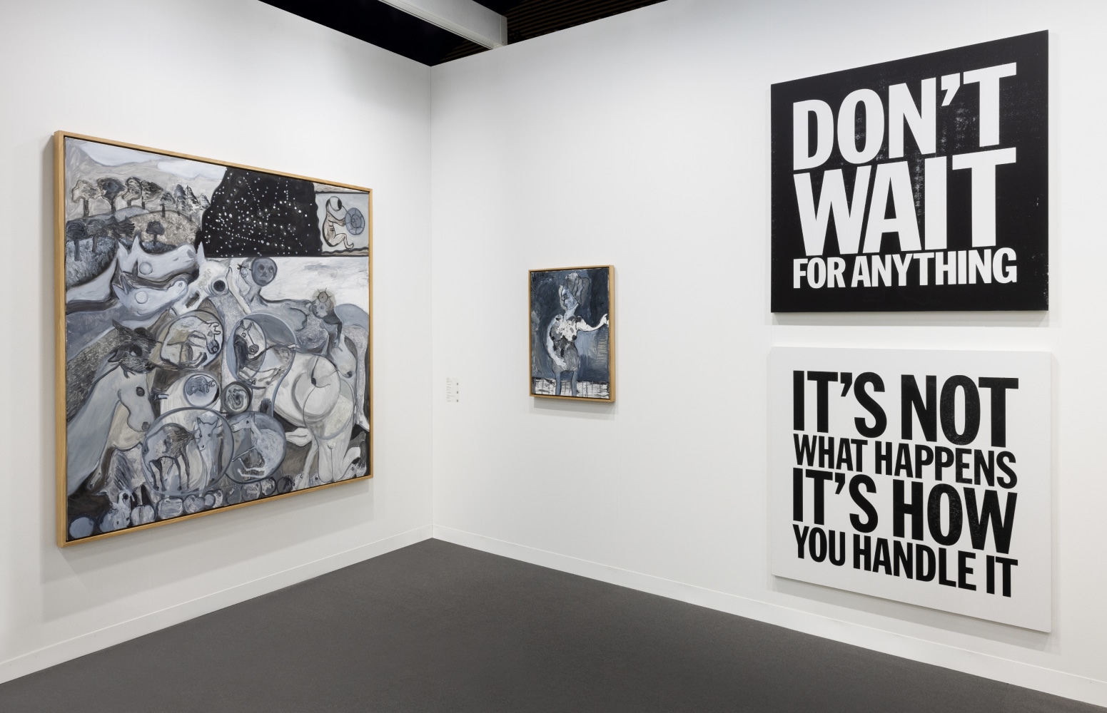 installation view of works by various artists