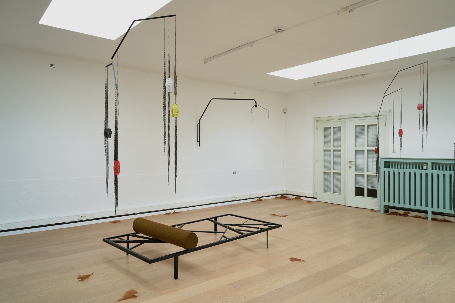 Installation view of sculptures by Martin Boyce