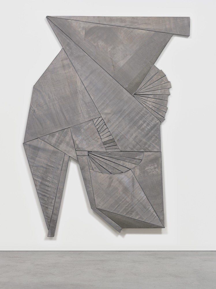 Wall relief by Wyatt Kahn Untitled 2017 Lead on panel 244.5 x 179 cm / 96 1/4 x 70 1/2 in