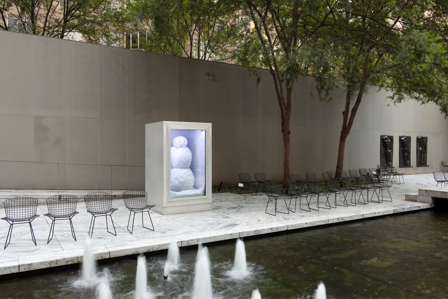 Installation view of sculptures by Peter Fischli and David Weiss