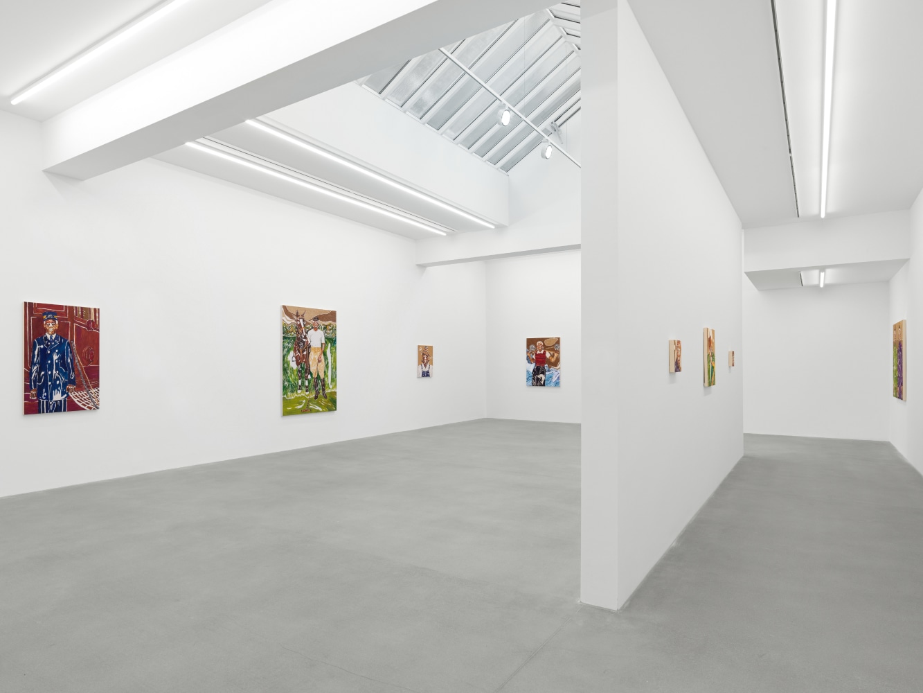 Installation view of paintings by Chase Hall