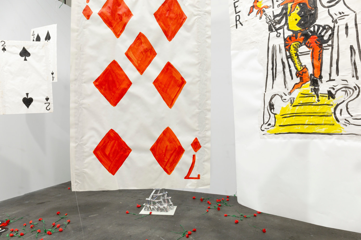 Installation view, Karen Kilimnik, The Joker Episode of The Avengers, Art Basel Unlimited, Basel, 2024