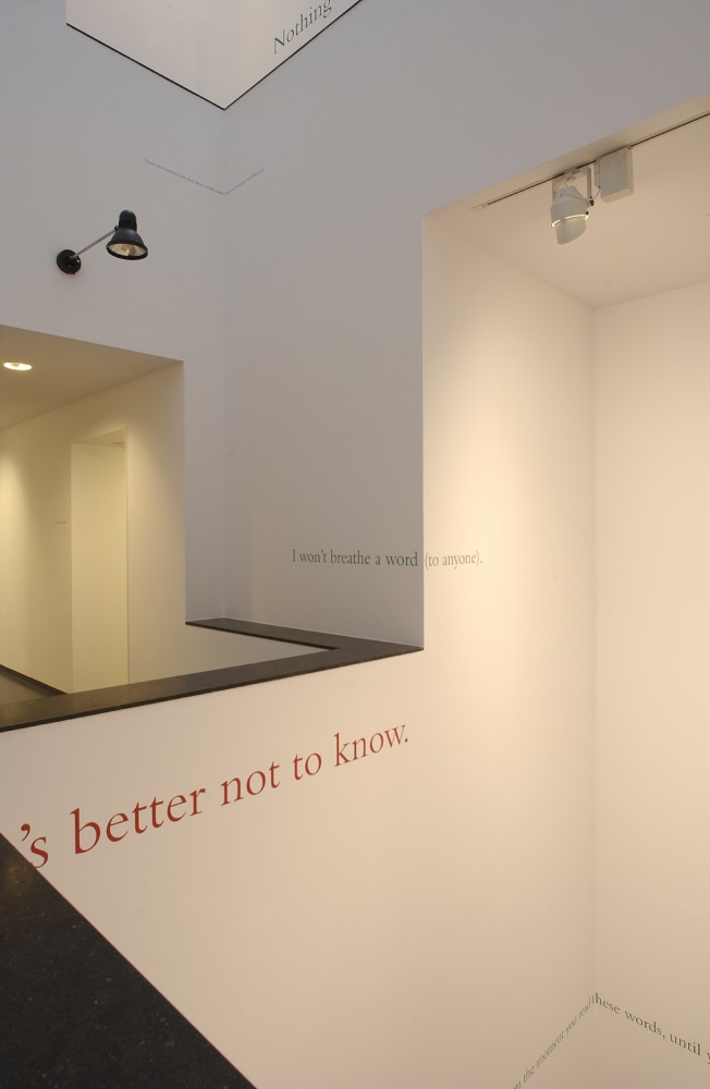 Installation view of wall works by Douglas Gordon