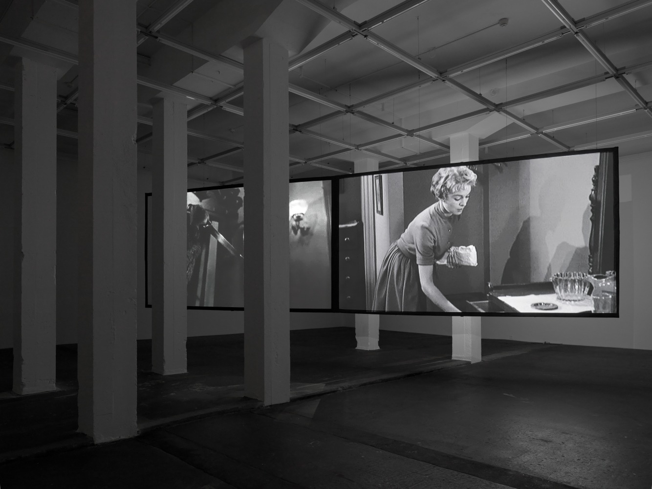 Installation view of Douglas Gordon film and installation exhibition