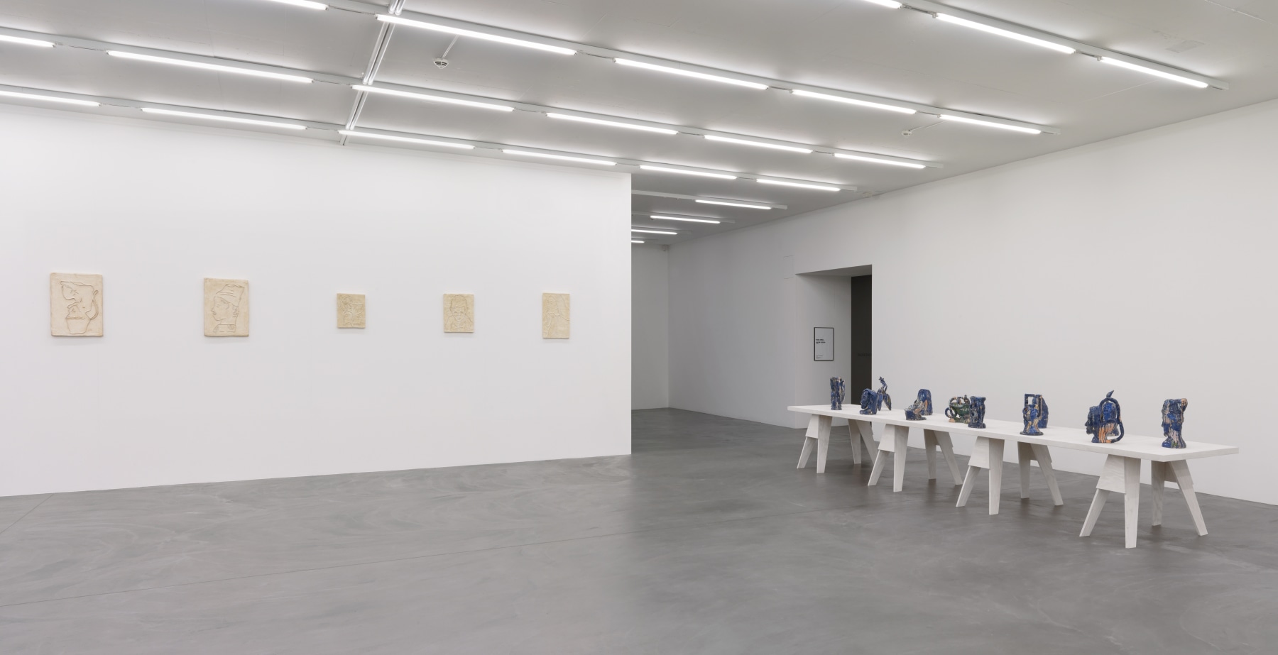 Installation view of Andrew Lord sculptures and reliefs exhibition