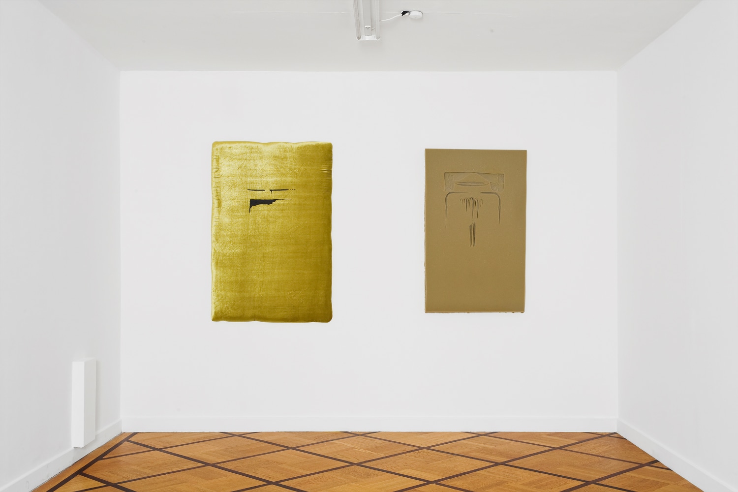 Installation view of wall works by Trisha Donnelly