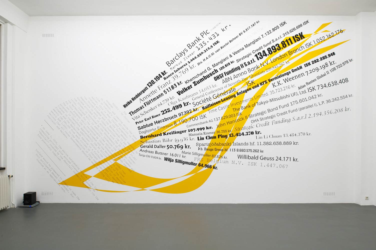 Installation view of sculptures by Angela Bulloch