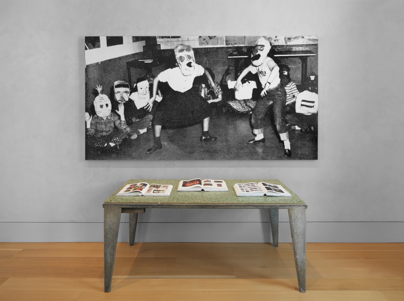 Installation view of paintings by Steven Shearer