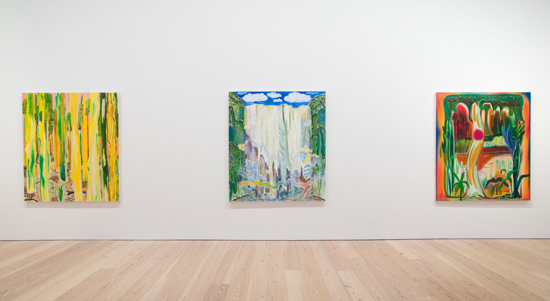 Installation view of Paintings by Shara Hughes