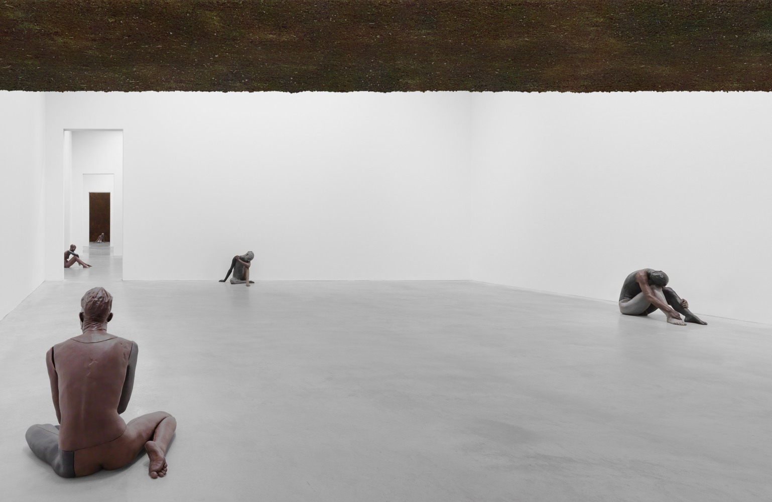 Installation view of sculptures by Ugo Rondinone