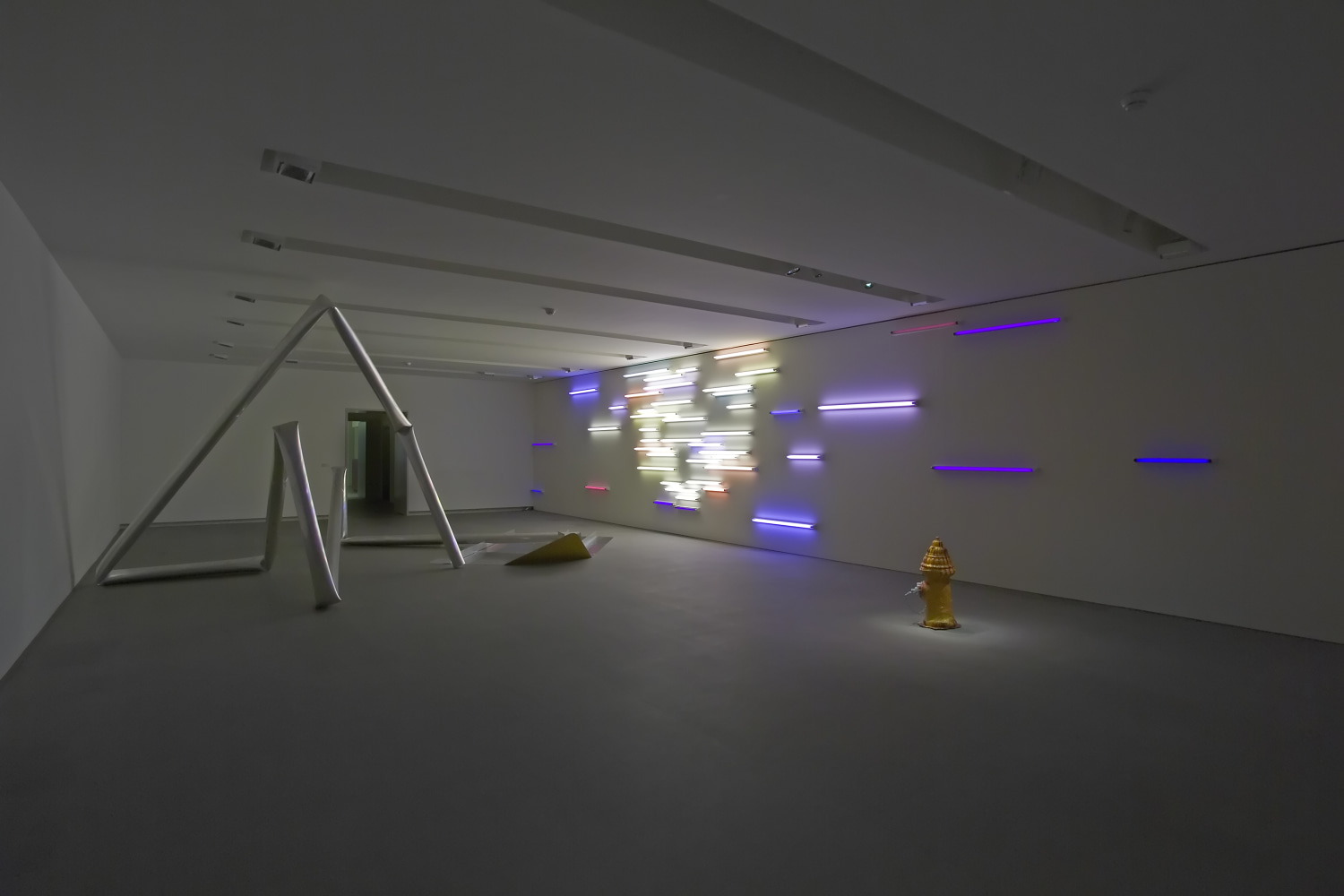 Installation view of sculptures by Mark Handforth