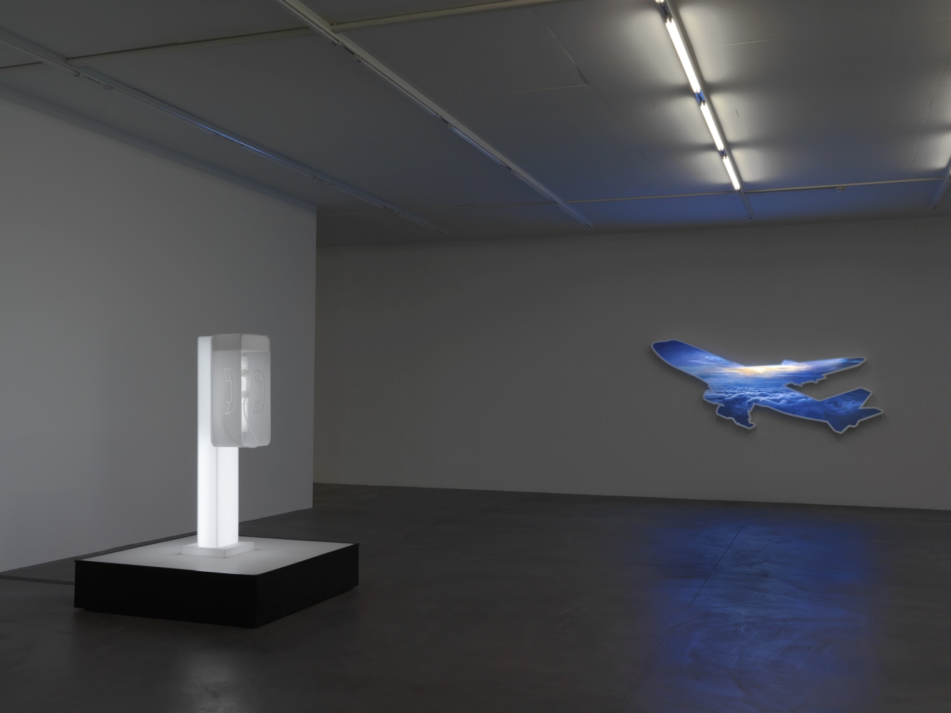 Installation view of Doug Aitken sculpture exhibition