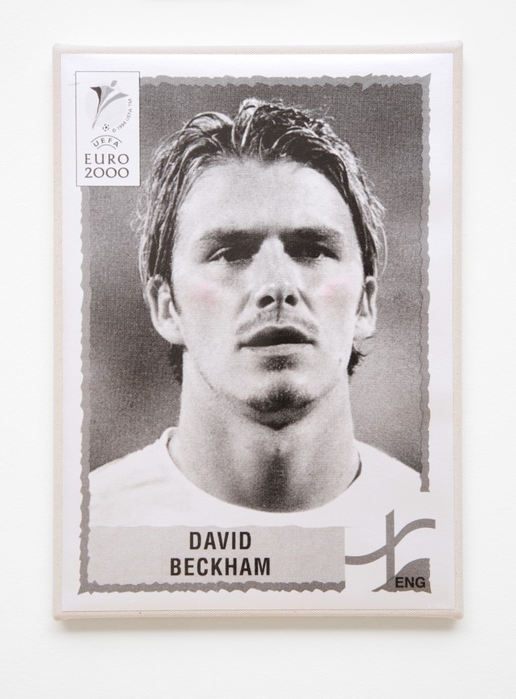 wall work with photography of David Beckham by Sarah Ortmeyer