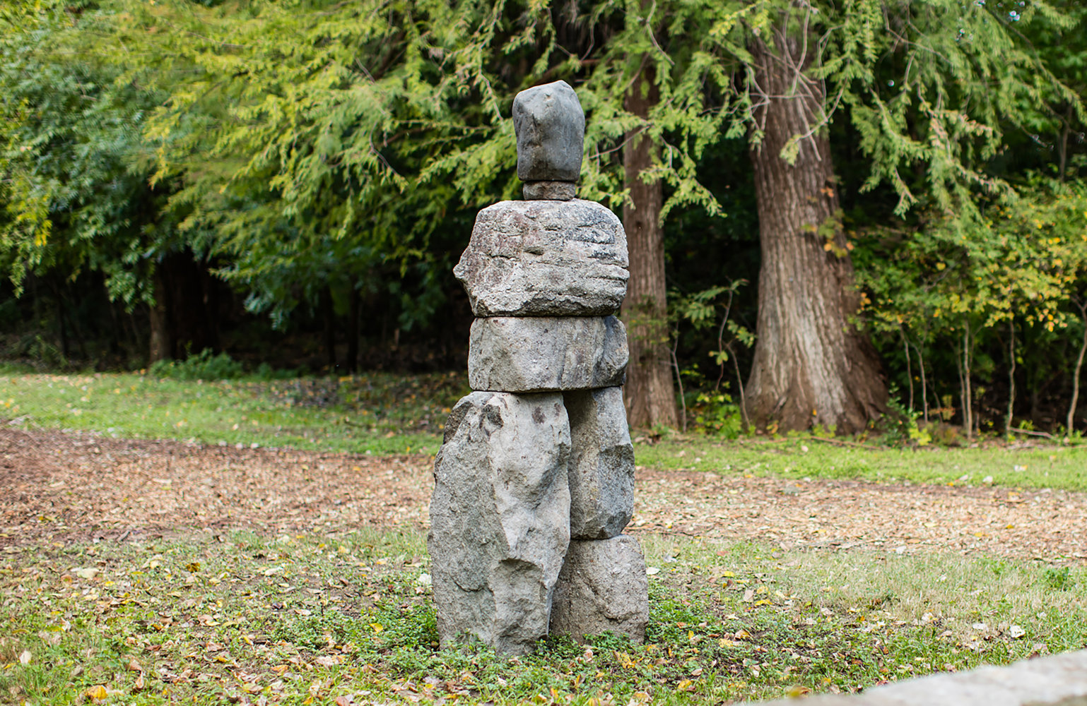 Installation view of sculpture by Ugo Rondinone