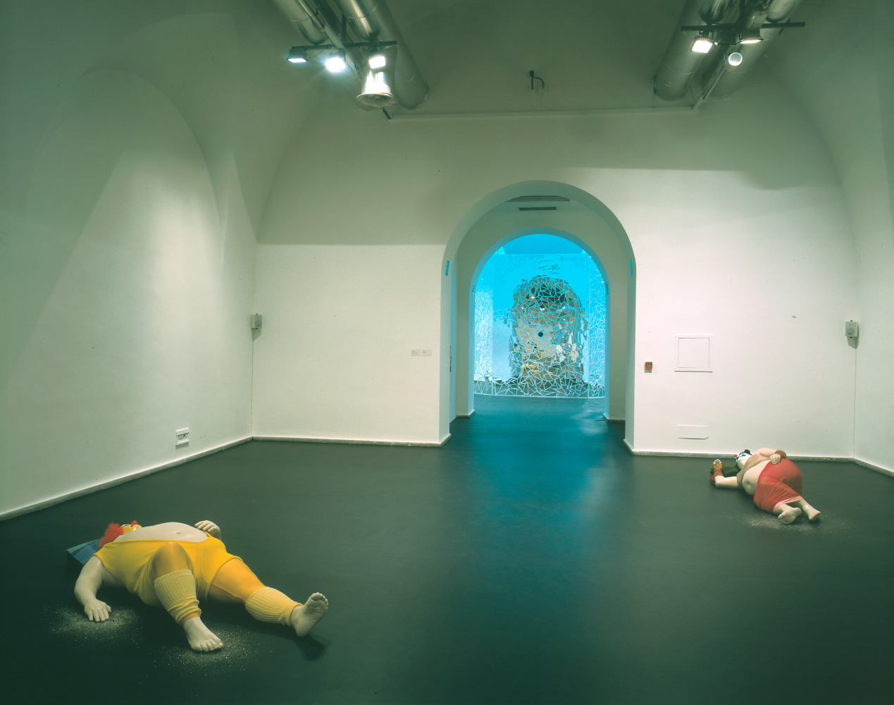 Installation view of sculptures by Ugo Rondinone