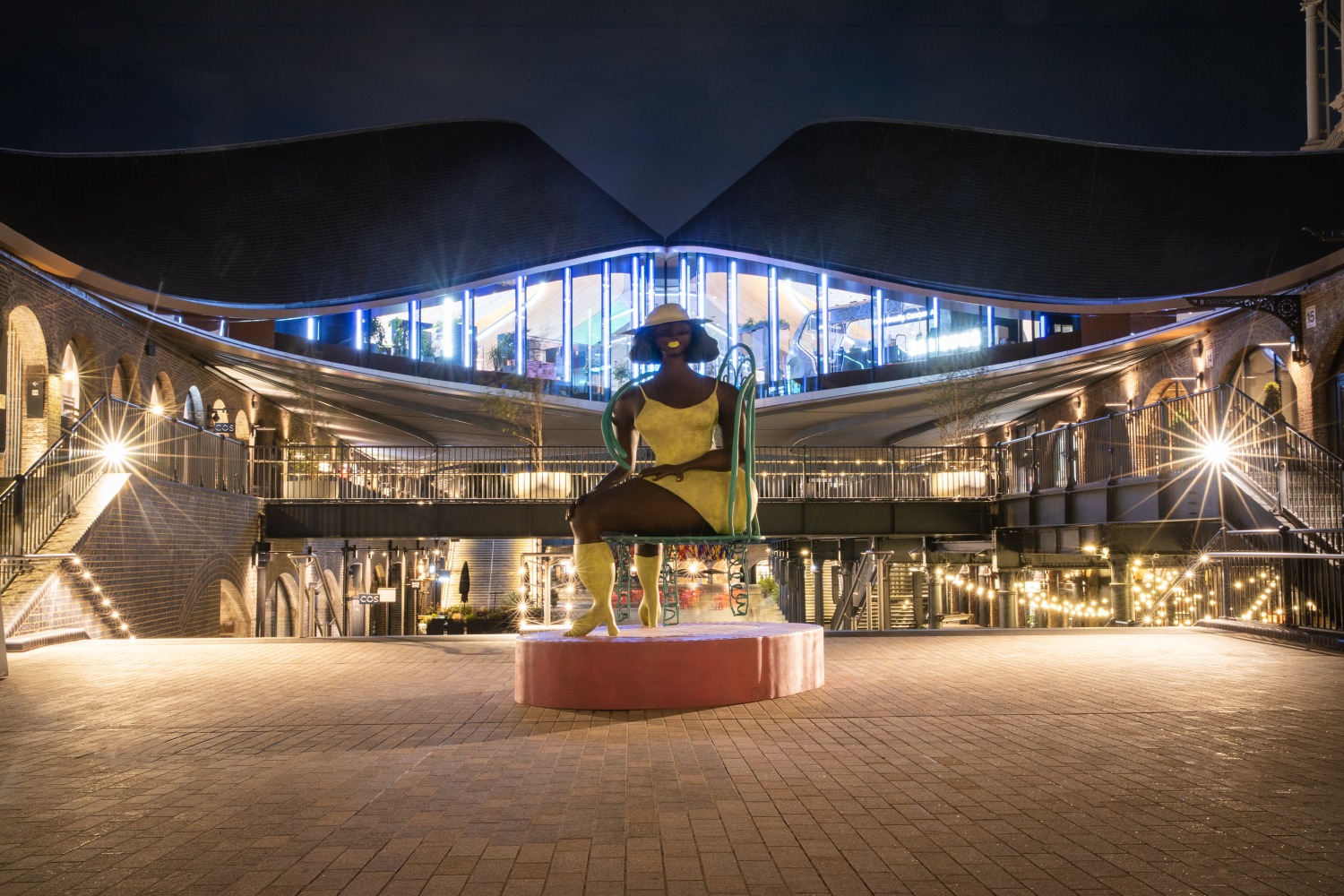 Installation view of sculpture by Tschabalala Self