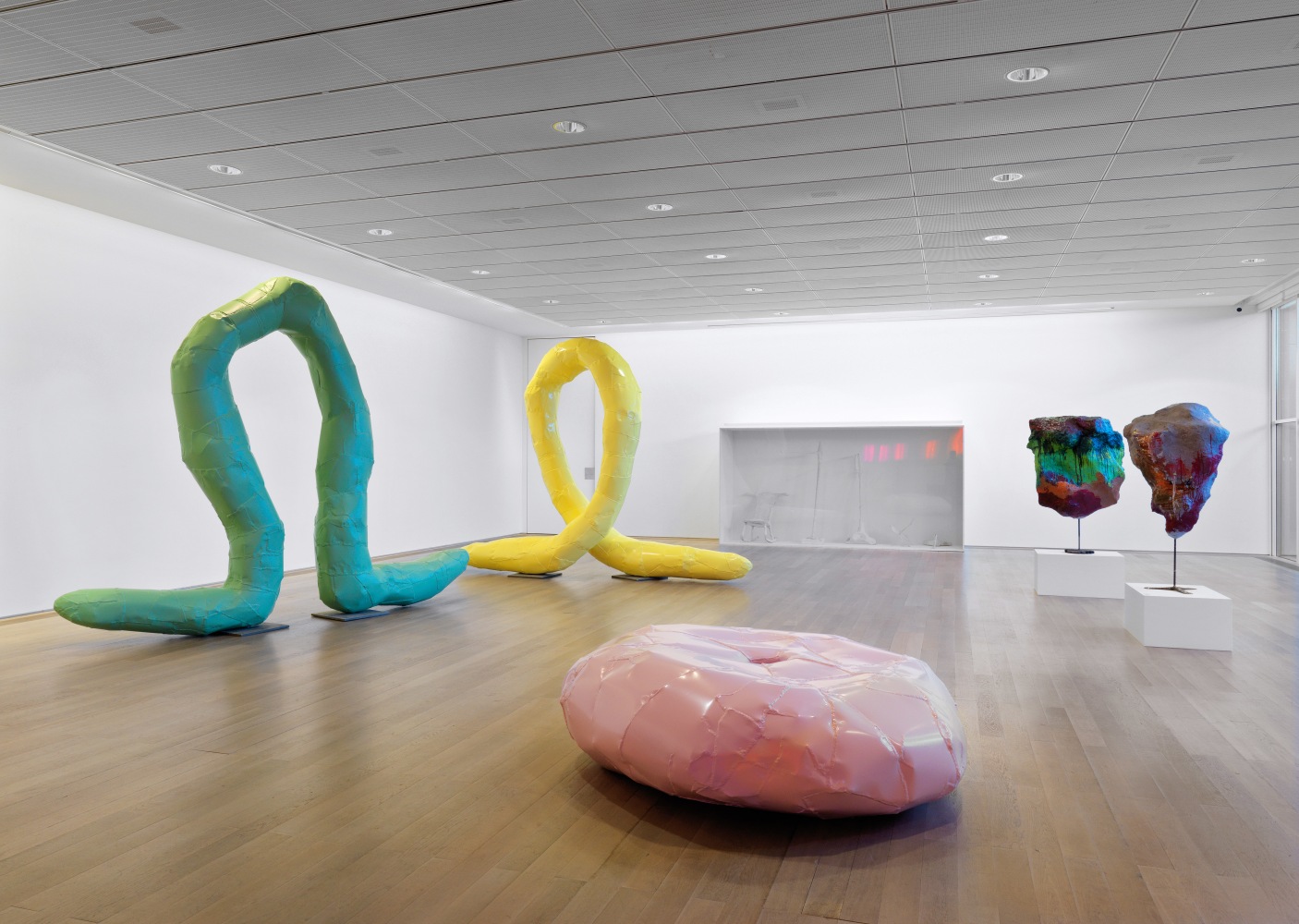 Installation view of works by Franz West