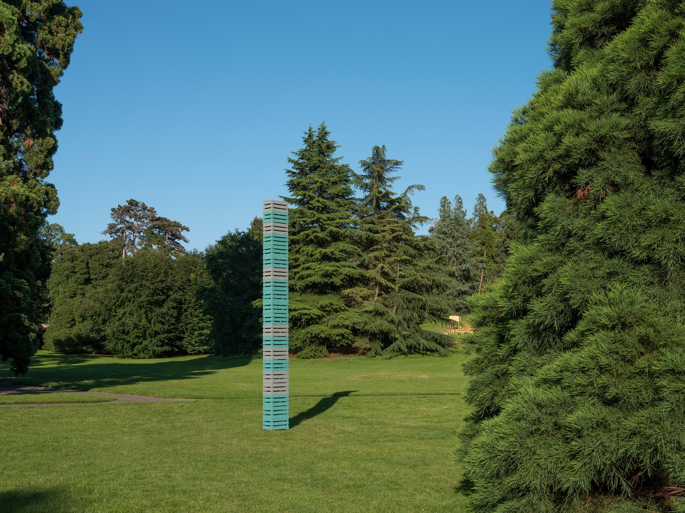 Installation view of sculpture by Valentin Carron