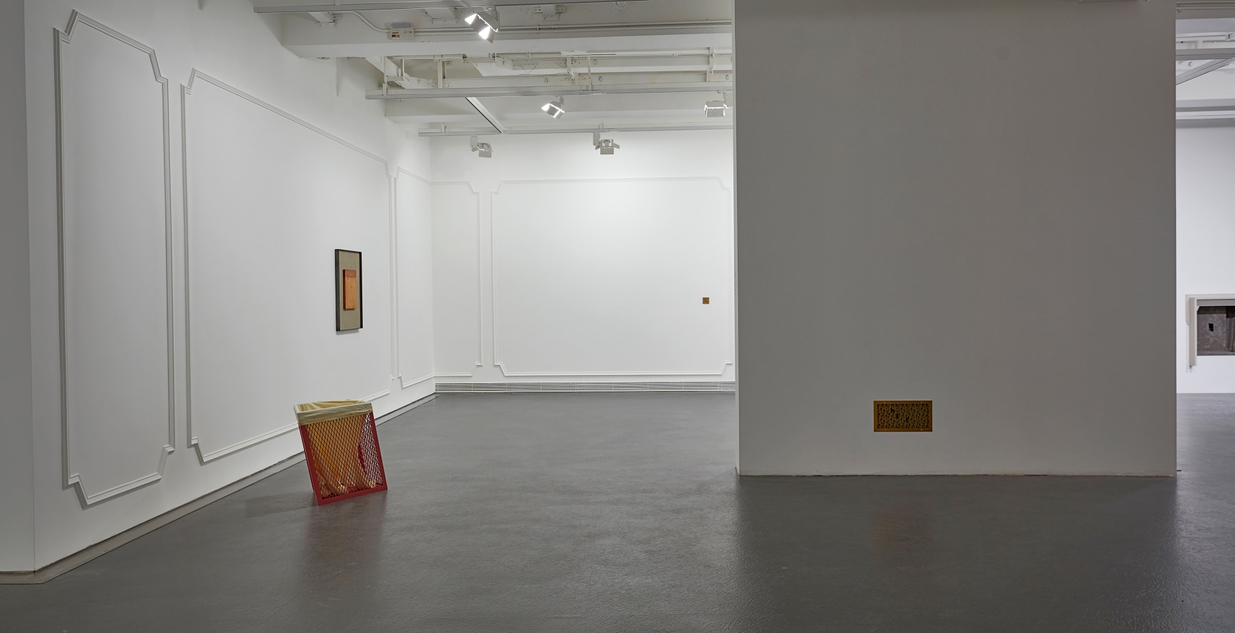 Installation view of sculptures by Martin Boyce