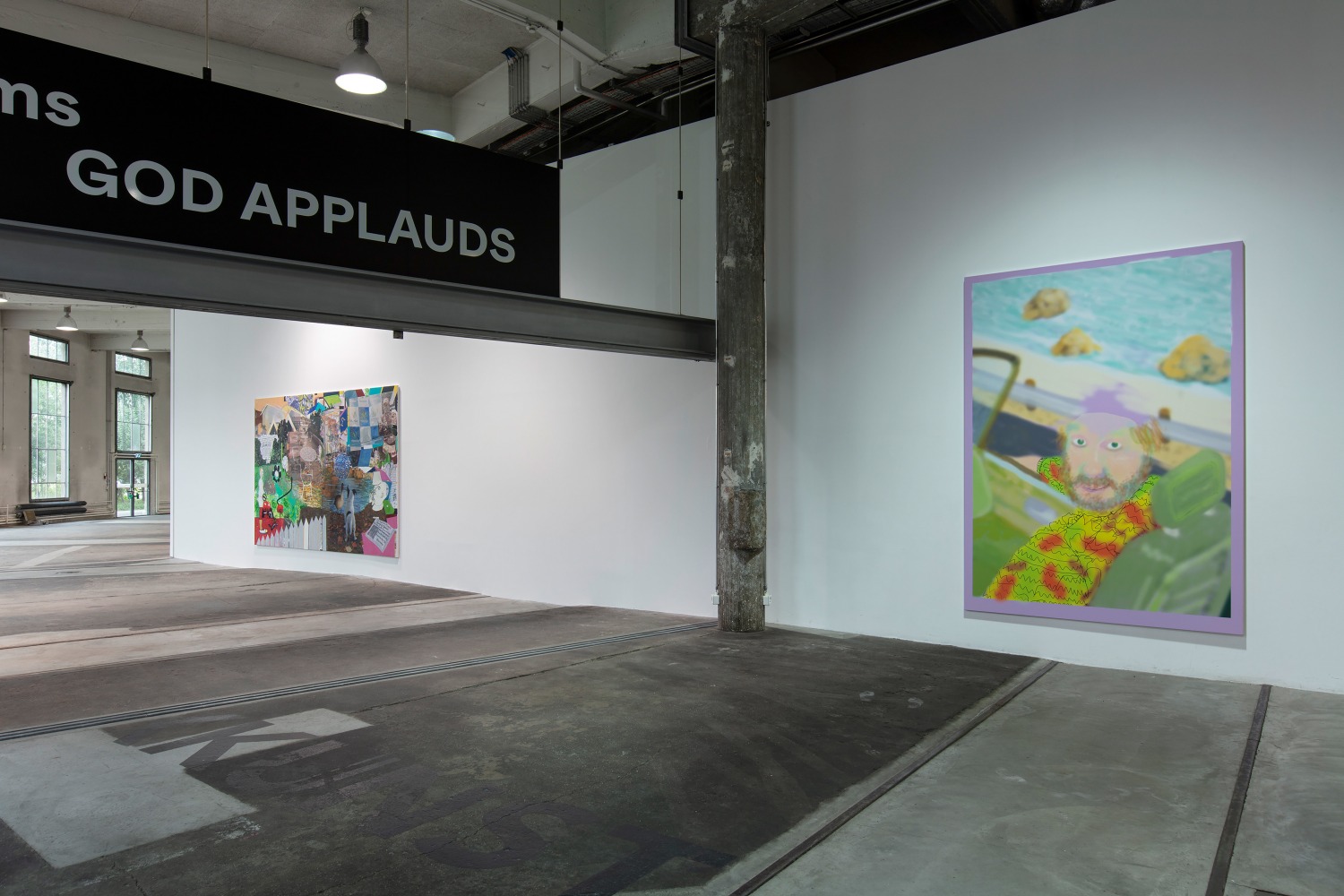 Installation view of paintings by Michael Williams