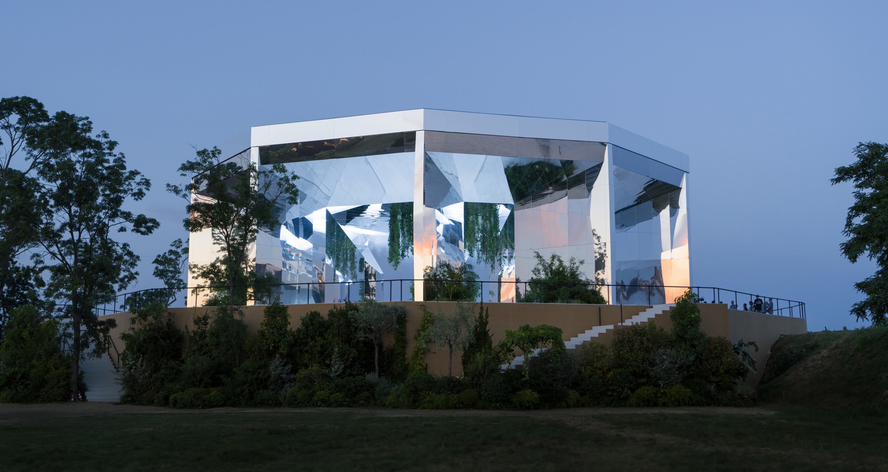 Installation view of living art installation by Doug Aitken