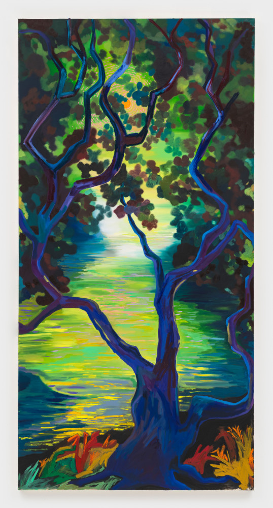 Cover Me in Darkness 

2024

Oil, acrylic and dye on canvas

254 x 127 cm / 100 x 50 in

&amp;copy; Shara Hughes