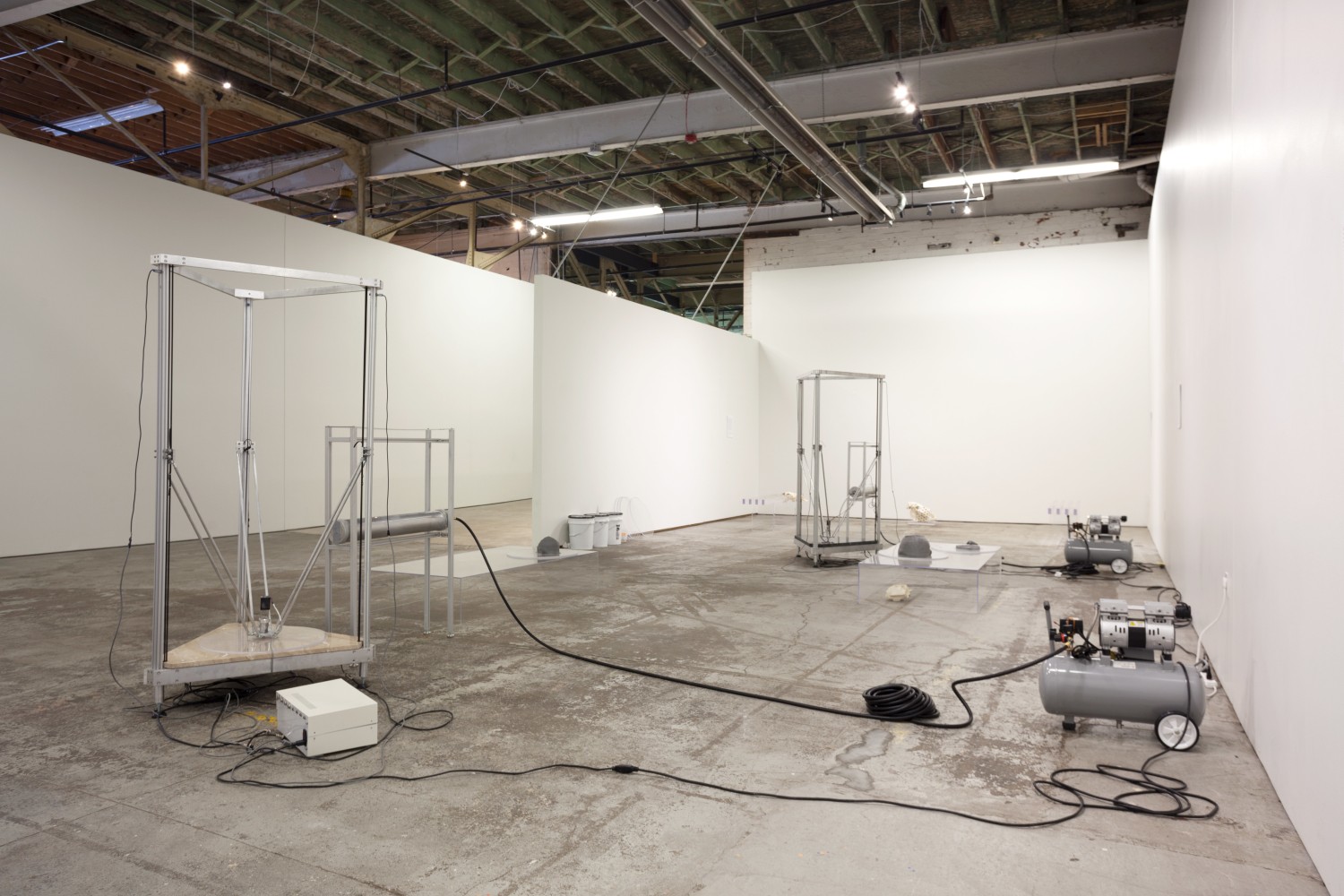 Installation view of sculptures by Matthew Angelo Harrison