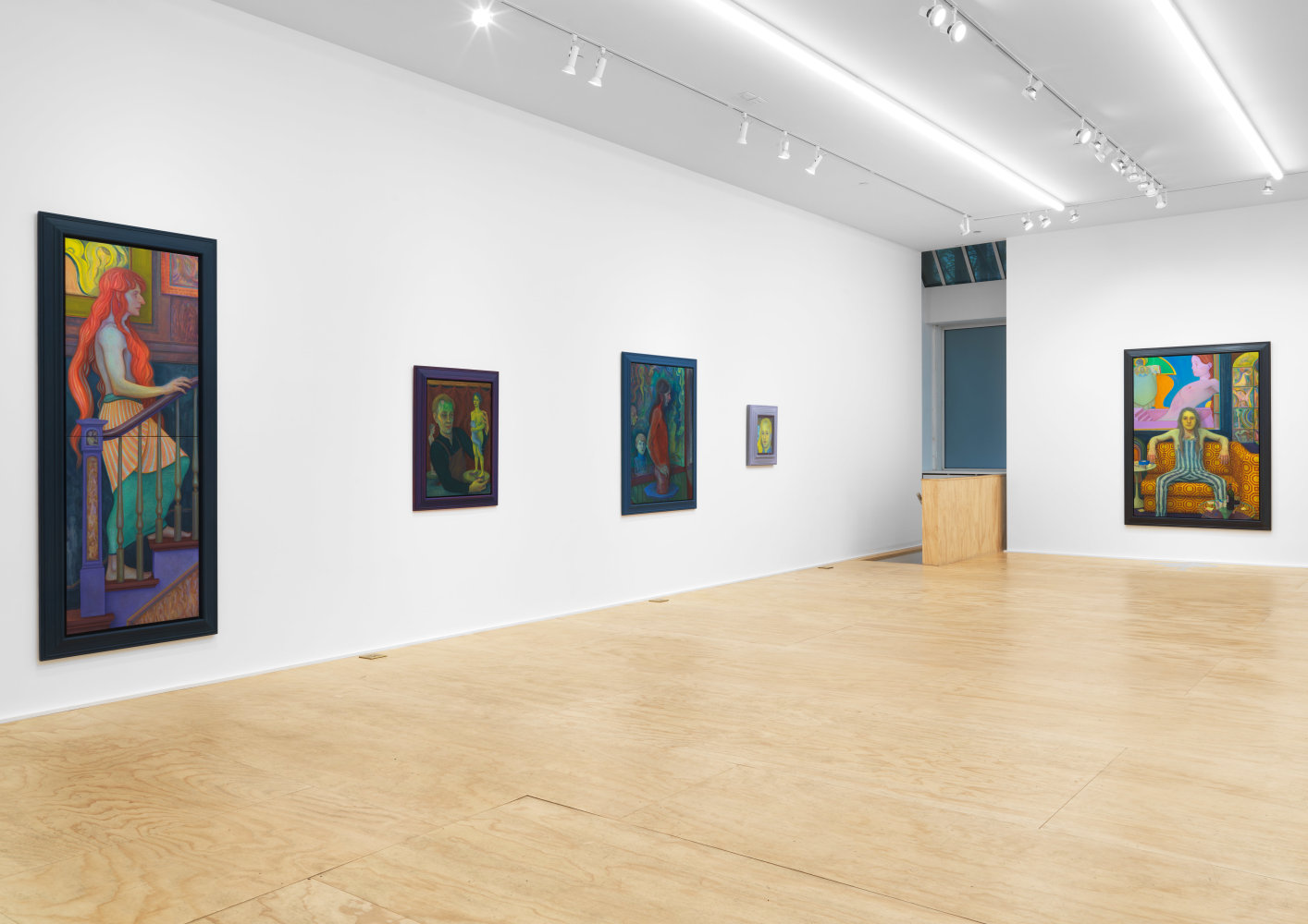 Installation view of Steven Shearer paintings and drawings exhibition