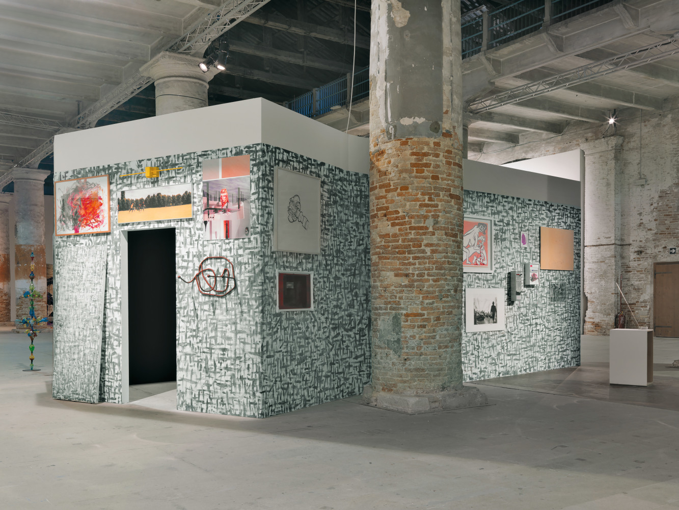 Installation view of works by Franz West